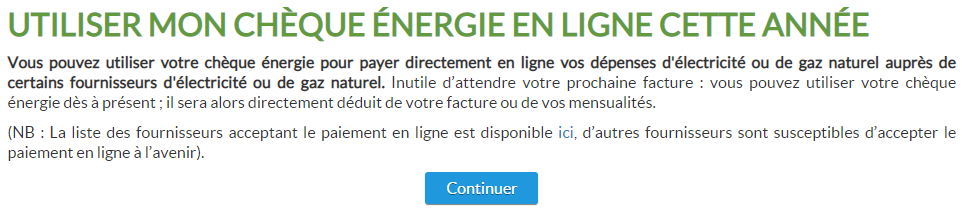 utiliser mon cheque energie